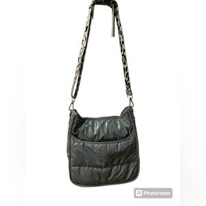 Ahdorned silver puffer bag